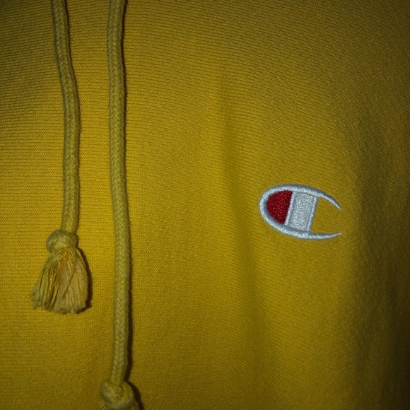 yellow champion reverse weave hoodie - Picture 2 of 3